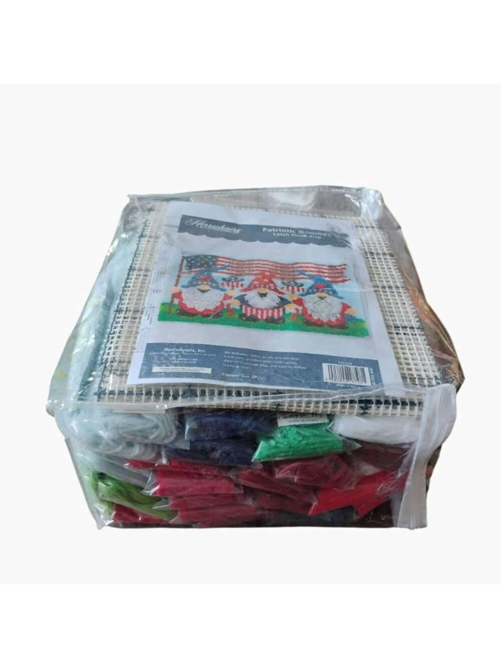 Patriotic Gnomes Latch Hook Rug Craft Kit 40" x 27" Herrschners July 4th Decor - Picture 4 of 10